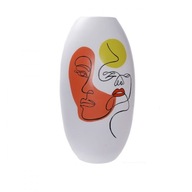 Váza DKD Home Decor Face White Resin Multicolor