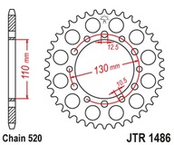 JT ZADNÉ OZNAČENIE 504 44 HONDA TRX 200 '90-97