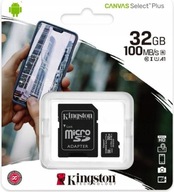 KINGSTON MICRO SD PAMÄŤOVÁ KARTA 32GB + ADAPTÉR C10