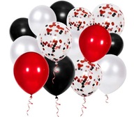 Balónová girlanda Dekoračné balóny Červená čierna Dekorácia s konfetami