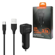 NABÍJAČKA DO AUTA 3.1A + USB C KÁBEL