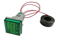 VOLTMETER AMPÉRMETER HZ LED 30X30 20-500V ZELENÁ