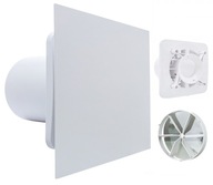 KÚPEĽŇOVÝ VENTILÁTOR FI100mm LESK BIELY ČASOVÝ SPÍNAČ + VENTIL ZDARMA