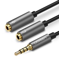 Rozdeľovací kábel slúchadiel 3,5 mm mini jack AUX mikrofón 20 cm Ugreen