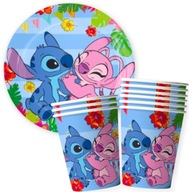 STITCH Lilo&Stitch set hrnčeky + TANIERE 20 ks narodeninová dekorácia