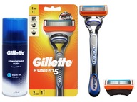 GILLETTE FUSION holiaci strojček na holenie 5 + 2 čepele + gél na holenie 75 ml