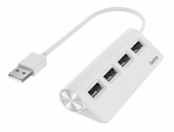 HAMA USB Hub 4xUSB-A 2.0 biely 200120