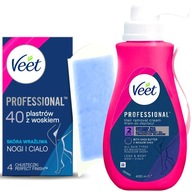 VEET PROFESSIONAL Depilačný krém 2min 400 ml + voskové pásiky