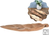Drevený tanier v tvare listu, teakové drevo BOHO 60 cm listový tanier