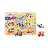 TOOKY TOY Drevený transportný montessori puzzle