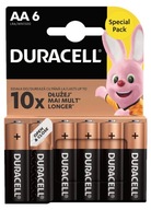 6x Duracell Basic Duralock LR6 AA prstové batérie