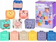 Soft BLOCKS creative CUBE ANIMALS 12 ks. bloky PRE BÁBATKÁ