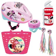 Košík na cyklistickú prilbu zvonček fľaša na vodu 2 x stuha Minnie Mouse Mickey Disney