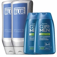 AVON pánsky SET 2 x Individual Blue Gel + 2 x Sensitive šampón a kondicionér