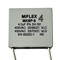 MIFLEX motorový kondenzátor 4uF 400V POLSKÝ