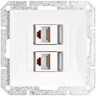 Zásuvkový internetový modul 2 x LAN RJ45 OPAL biely