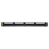 Patch panel 19'' Netrack 1U, 24-port, kat. 5e UTP,