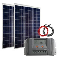 SADA SOLÁRNYCH PANELOV 2x50W 12V REGULÁTOR 2xUSB