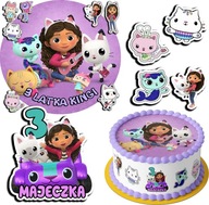 SET TORTOVÝCH TORT 30CM + 17 POZÍKOV - GABI'S MAČIČKA + MENO 24CM 26CM