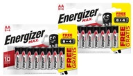 24x alkalické tyčinky Energizer MAX AA LR6