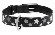 reflexný kožený obojok WAUDOG COLLAR 15MM 27-36CM