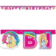 BANNER girlanda BARBIE pink UNICORN narodeniny