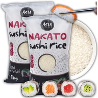 NAKATO SUSHI RYŽA 2x 1KG PREMIUM SUSHI 2KG RYŽA ÁZIJSKEJ KUCHYNE