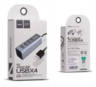 HOCO Adaptérový rozbočovač - HB1 4 x USB šedý