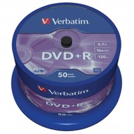 VERBATIM DVD+R AZO DISK 4,7GB RÝCHLOSŤ 16X 50 ks.