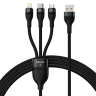 RÝCHLY USB KÁBEL BASEUS 3v1 USB C/LIGHTNING/MICRO USB UNIVERZÁLNY SILNÝ 1,2 m