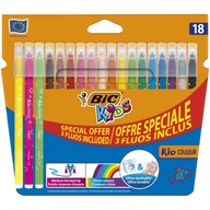 TIPY BIC KIDS 18 FARIEB 15 + 3 fluorescencie