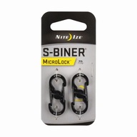 Karabina Nite Ize SBiner MicroLock, nehrdzavejúca oceľ, čierna, 2 kusy