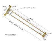 Mosadzný vešiak na poháre na víno 40 cm BAREQ