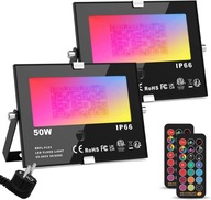 HALOGÉN LED RGB 50W DIAĽKOVÉ OVLÁDANIE 2 KUSY IP66 4 REŽIMY