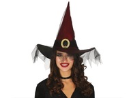 Bordový čarodejnícky klobúk pre Halloween Witch