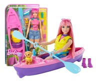 BARBIE Bábika Camping Daisy + kajakový set MATTEL