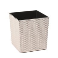 JUKA ECO RATTAN lamelový kvetináč 25x25cm béžový