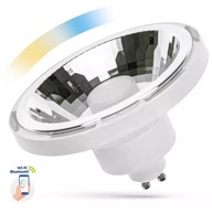 LED AR111 10W GU10 SMD 230V BIELA ​​30st CCT+DIM Wi-Fi/BT spektrum