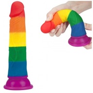 Dildo LGBT Rainbow Penis s prísavkou 18,5 cm