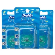 3x ORAL-B SATÉNOVÁ FLOSS MINT DENTAL Flosser - 25m