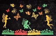 Jarná dekorácia motýľov vitrážové tabule školské