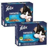 PURINA Felix Fantastické mokré krmivo pre mačky, rybí mix príchutí 24x85g