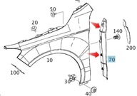 KRYT, TLUMIČ PREDNÉHO BLATNÍKA, MERCEDES CLA, PRAVÝ
