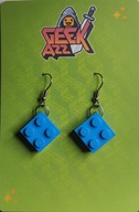 Lego náušnice z kociek, vzor 2x2 DIY Blue