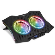 YENKEE chladiace podložky ventilátory 2 x 115 mm RGB hliníková LCD základňa