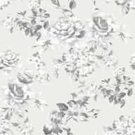 Romantická, jemná papierová tapeta so sivými kvetmi