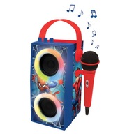 LEXIBOOK SPIDERMAN BOOMBOX PREHRÁVAČ KARAOKE LED BLUETOOTH AUX MIKROFÓN