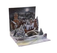 3D vianočná pohľadnica, vianočné pohľadnice WINTER TOWN