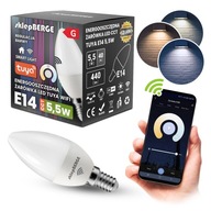 LED žiarovka SMART E14 5,5W WW-NW-CW Wi-Fi TUYA CCT