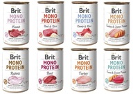 BRIT MONO PROTEIN 8 x 400g mix príchutí pre psov